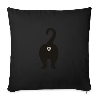 Cat Butthole - Sofa pillowcase 17,3'' x 17,3'' (45 x 45 cm) - black - Front