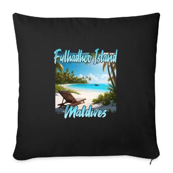 Paradiesliche Malediven Fulhadhoo Island - Sofakissenbezug 45 x 45 cm - Schwarz - Vorne