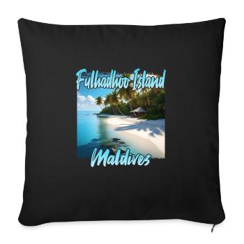 Paradiesliche Malediven Fulhadhoo Island - Sofakissenbezug 45 x 45 cm - Schwarz - Vorne