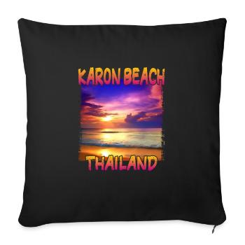 Karon Beach, Thailand - Sofa pillowcase 17,3'' x 17,3'' (45 x 45 cm) - black - Front