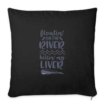 Tube de rivière Summer Float Trip - Housse de coussin décorative 45 x 45 cm - noir - Devant