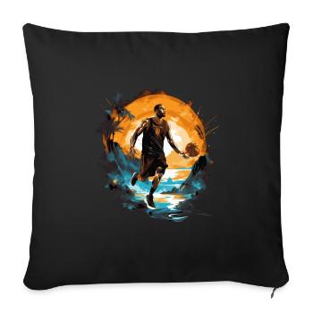 BASKETBALL forever! - Sofa pillowcase 17,3'' x 17,3'' (45 x 45 cm) - black - Front