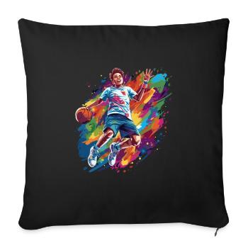 BASKETBALL forever! - Sofa pillowcase 17,3'' x 17,3'' (45 x 45 cm) - black - Front