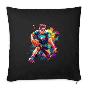BASKETBALL forever! - Sofa pillowcase 17,3'' x 17,3'' (45 x 45 cm) - black - Front