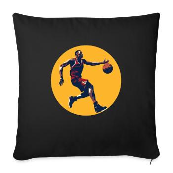 BASKETBALL forever! - Sofa pillowcase 17,3'' x 17,3'' (45 x 45 cm) - black - Front