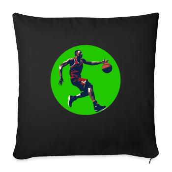 BASKETBALL forever! - Sofa pillowcase 17,3'' x 17,3'' (45 x 45 cm) - black - Front