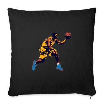 BASKETBALL forever! - Sofa pillowcase 17,3'' x 17,3'' (45 x 45 cm) - black - Front