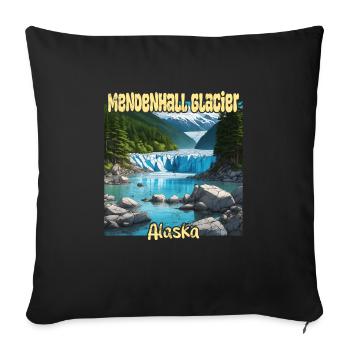 Mendenhall Glacier Alaska - Housse de coussin décorative 45 x 45 cm - noir - Devant