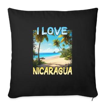 I Love Nicaragua - Sofa pillowcase 17,3'' x 17,3'' (45 x 45 cm) - black - Front