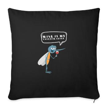 Wine Tasting - Wine is my favorite color - Sofa pillowcase 17,3'' x 17,3'' (45 x 45 cm) - black - Front