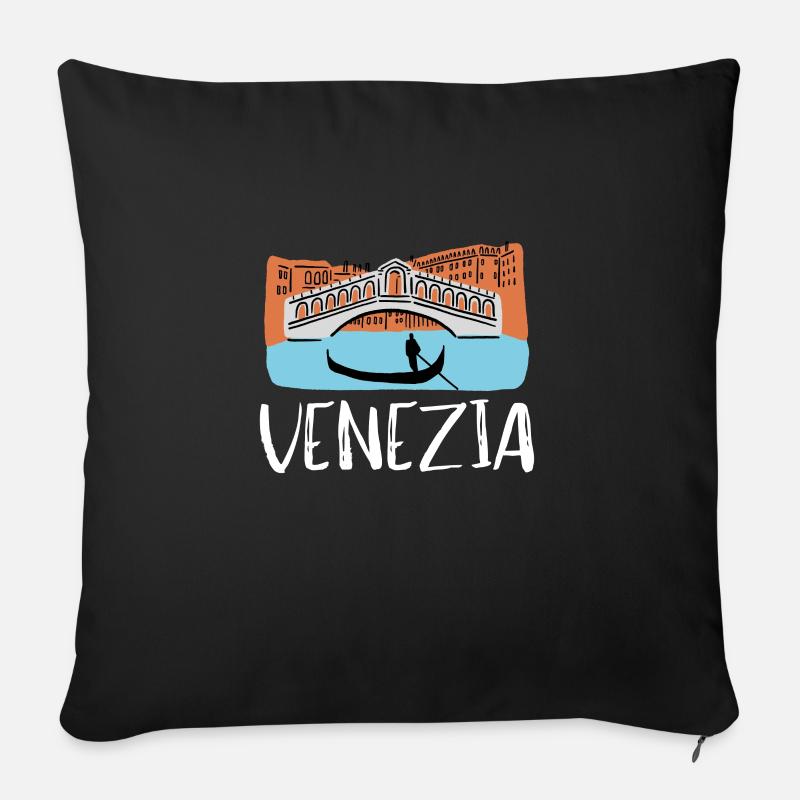 Venice Gondola Italy Venezia - Sofakissenbezug 45 x 45 cm - Schwarz