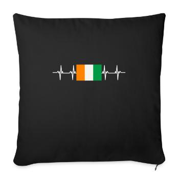 Drapeau africain - Côte d’Ivoire - Housse de coussin décorative 45 x 45 cm - noir - Devant