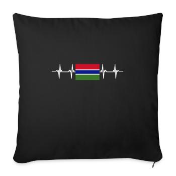 Drapeau africain - Gambie - Housse de coussin décorative 45 x 45 cm - noir - Devant