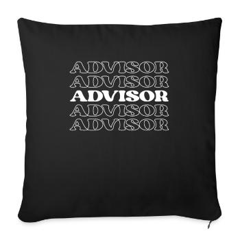 Conseiller instructeur Appréciation du conseiller financier - Housse de coussin décorative 45 x 45 cm - noir - Devant