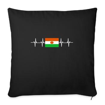 African Flag - Niger - Sofa pillowcase 17,3'' x 17,3'' (45 x 45 cm) - black - Front
