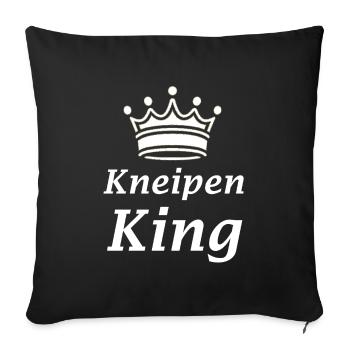 Kneipen King - Kneipentour - Saufen - Sofakissenbezug 45 x 45 cm - Schwarz - Vorne
