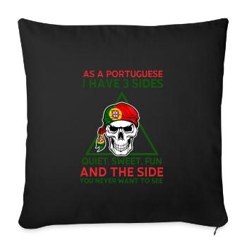 Portugal Flag Skull Patriotic Portuguese Roots DNA - Sofa pillowcase 17,3'' x 17,3'' (45 x 45 cm) - black - Front