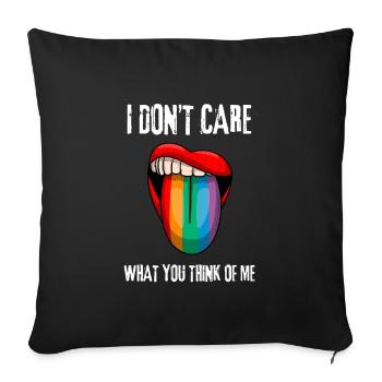 LGBTQ - I don't care what you think about me - Sofa pillowcase 17,3'' x 17,3'' (45 x 45 cm) - black - Front