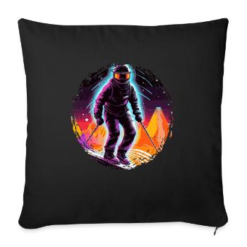 Snowboarding or skiing and then après-ski - Sofa pillowcase 17,3'' x 17,3'' (45 x 45 cm) - black - Front