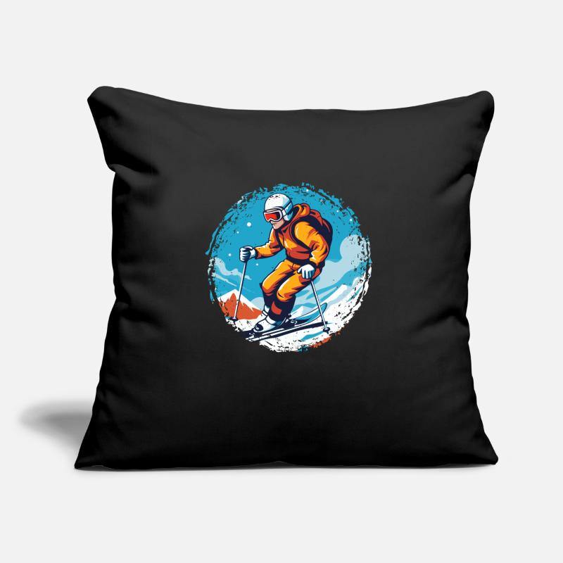 Snowboarden oder Skifahren und dann Après-Ski Sofakissenbezug 45 x 45 cm