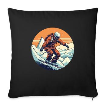 Snowboarding or skiing and then après-ski - Sofa pillowcase 17,3'' x 17,3'' (45 x 45 cm) - black - Front