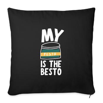 Italian Cuisine - Basil Pesto Is The Besto - Sofa pillowcase 17,3'' x 17,3'' (45 x 45 cm) - black - Front