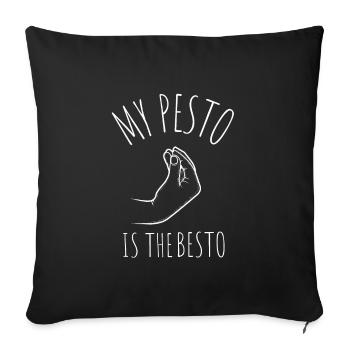 Italian Cuisine - Basil Pesto Is The Besto - Sofakissenbezug 45 x 45 cm - Schwarz - Vorne