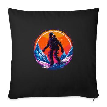 Snowboarding or skiing and then après ski - Sofa pillowcase 17,3'' x 17,3'' (45 x 45 cm) - black - Front