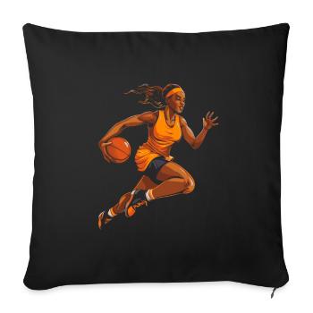 BASKETBALL forever! - Sofa pillowcase 17,3'' x 17,3'' (45 x 45 cm) - black - Front