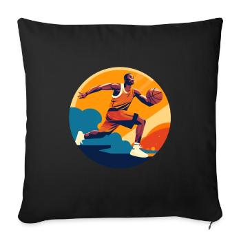 BASKETBALL forever! - Sofa pillowcase 17,3'' x 17,3'' (45 x 45 cm) - black - Front