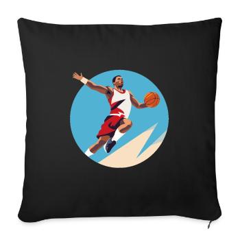 BASKETBALL forever! - Sofa pillowcase 17,3'' x 17,3'' (45 x 45 cm) - black - Front