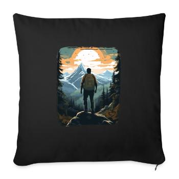 Forest Nature Trekking Adventure - Sofa pillowcase 17,3'' x 17,3'' (45 x 45 cm) - black - Front