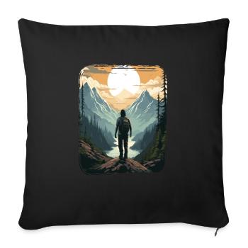 Forest Nature Trekking Adventure - Sofa pillowcase 17,3'' x 17,3'' (45 x 45 cm) - black - Front