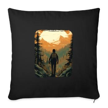 Forest Nature Trekking Adventure - Sofa pillowcase 17,3'' x 17,3'' (45 x 45 cm) - black - Front