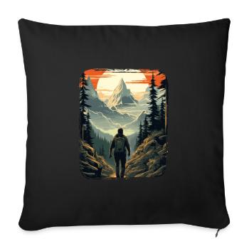 Forest Nature Trekking Adventure - Sofa pillowcase 17,3'' x 17,3'' (45 x 45 cm) - black - Front