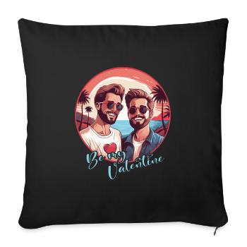 LGBT Gay Valentine's Day Idea for Gays - Sofa pillowcase 17,3'' x 17,3'' (45 x 45 cm) - black - Front