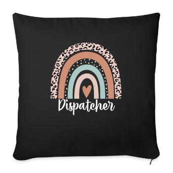 Dispatcher Rainbow Leopard Funny Dispatcher - Sofa pillowcase 17,3'' x 17,3'' (45 x 45 cm) - black - Front