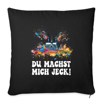 Cologne Kölle Carnaval Gebützt Kölle Alaaf Jeck Party - Housse de coussin décorative 45 x 45 cm - noir - Devant