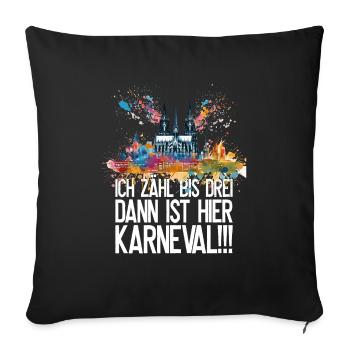 Cologne Kölle Carnival Gebützt Kölle Alaaf Jeck Party - Sofa pillowcase 17,3'' x 17,3'' (45 x 45 cm) - black - Front