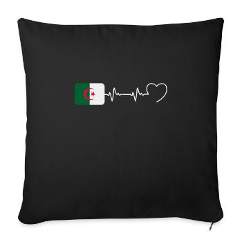 Heartbeat Algeria Man Algerian Humor - Sofa pillowcase 17,3'' x 17,3'' (45 x 45 cm) - black - Front