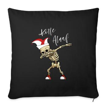 Carnival Kölle Alaaf Dabbing Skeleton Fun - Sofa pillowcase 17,3'' x 17,3'' (45 x 45 cm) - black - Front