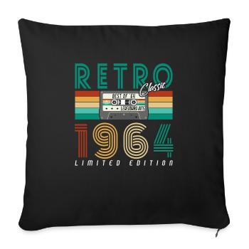 60. Geburtstag 2024 Feier best of Jahrgang 1964 - Sofakissenbezug 45 x 45 cm - Schwarz - Vorne