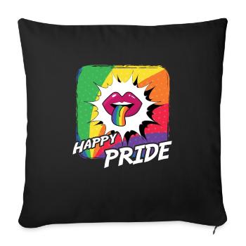 Rainbow Connection Étreinte, Joyeuse Fierté - Housse de coussin décorative 45 x 45 cm - noir - Devant