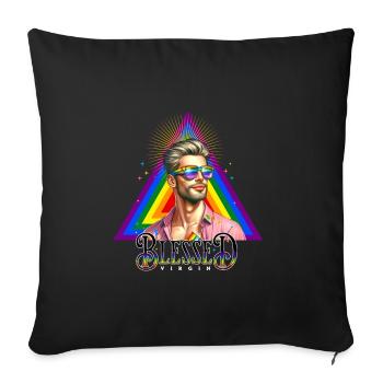 Pride Gay CSD Love LGBTQ Colors of the Rainbow - Sofa pillowcase 17,3'' x 17,3'' (45 x 45 cm) - black - Front