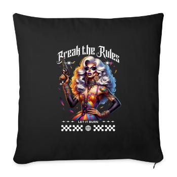 LGBTQ+ Pride: Break The Rules - Sofa pillowcase 17,3'' x 17,3'' (45 x 45 cm) - black - Front