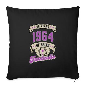 Vintage 1964 Geboren Limitierte Auflage - Sofakissenbezug 45 x 45 cm - Schwarz - Vorne
