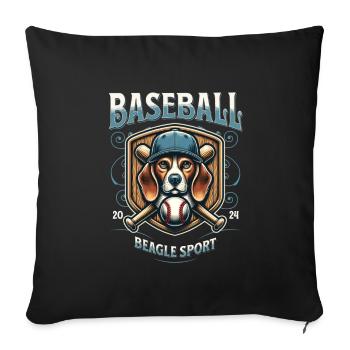 Baseball 2024 Beagle Sport - Unique Beagle - Sofa pillowcase 17,3'' x 17,3'' (45 x 45 cm) - black - Front