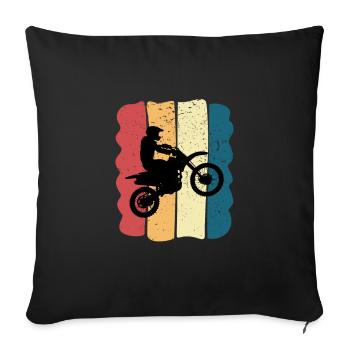 Motocross Men Humor Motorcycle Cross Gift Vintage - Sofa pillowcase 17,3'' x 17,3'' (45 x 45 cm) - black - Front