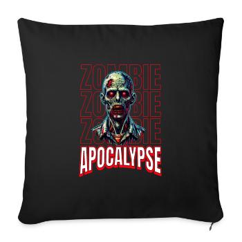 Zombie Apocalypse Joyeux Halloween Artwork - Housse de coussin décorative 45 x 45 cm - noir - Devant