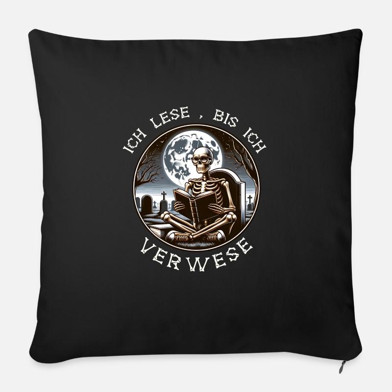 La lecture est mon hobby - Housse de coussin décorative 45 x 45 cm - noir